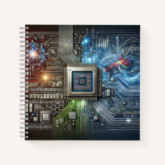 Gehirn-, Mikrochip- und neuronale Netzwerk-Design Notizbuch
