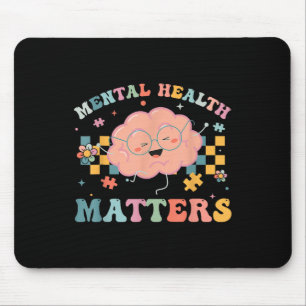 Gehirn Psychische Gesundheit S Retro Groovy Psychi Mousepad