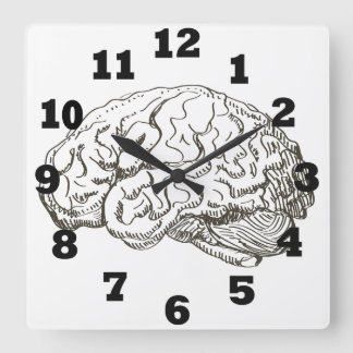 Gehirn Quadratische Wanduhr