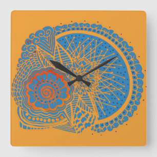 Gehirn Schädelsäulenuhr Quadratische Wanduhr