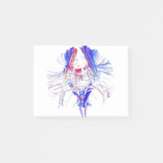 Gehirn und Tracktography Post-it Klebezettel