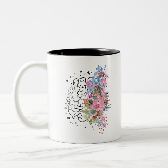 Gehirnanatomie Zweifarbige Tasse (Links)