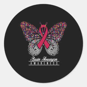 Gehirnaneurysm-Awareness Butterfly Liebhaber Gesch Runder Aufkleber