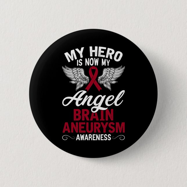 Gehirnaneurysm-Awareness-Geschenk Burgundy Ribbon  Button (Vorderseite)