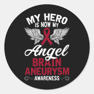 Gehirnaneurysm-Awareness-Geschenk Burgundy Ribbon  Runder Aufkleber