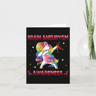 Gehirnaneurysm-Awareness Unicorn Dabbing Burgund Karte