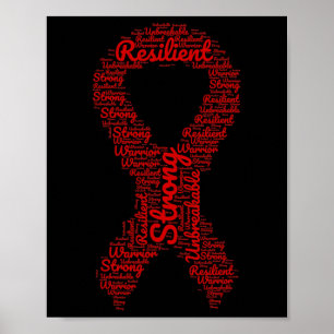 Gehirnaneurysma Aufklärung Monat Band mit Worten Poster