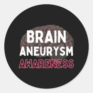 Gehirnaneurysma Awareness Burgundy Ribbon Aneurysm Runder Aufkleber