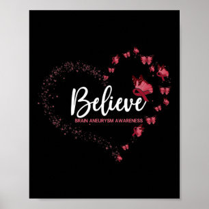 Gehirnaneurysma Awareness Butterfly Glauben Poster
