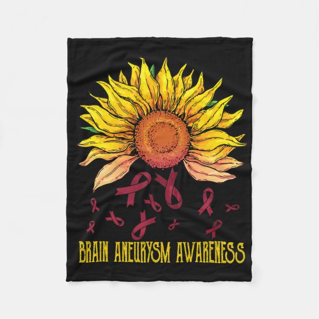 Gehirnaneurysma Bewusstsein Sonnenblume Fleecedecke (Vorderseite)