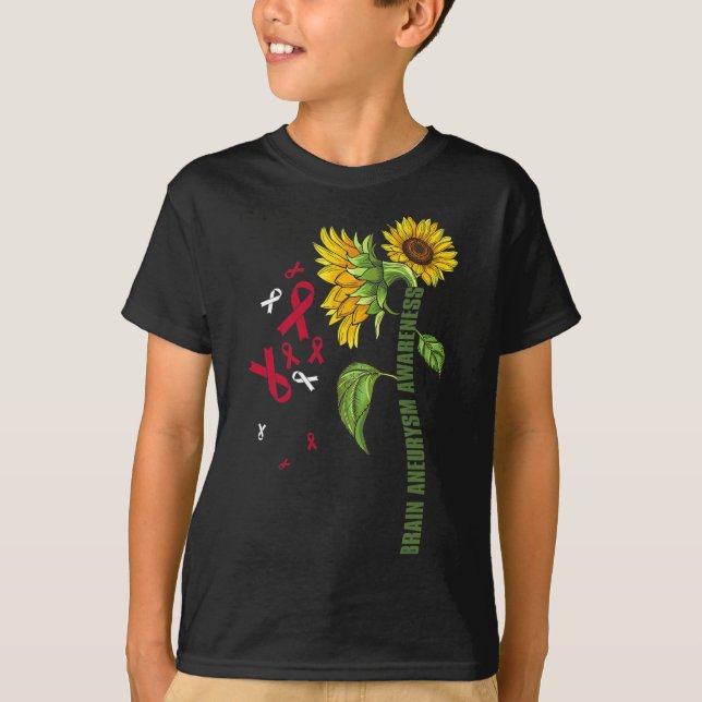 Gehirnaneurysma Bewusstsein Sonnenblumen Operation T-Shirt (Vorderseite)