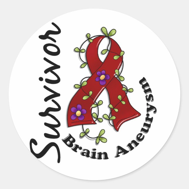Gehirnaneurysma Survivor 15 Runder Aufkleber (Vorderseite)
