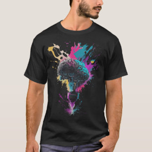 Gehirndesign mit farbenfroher Bulb-Explosion T-Shirt