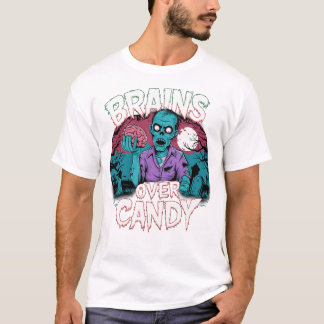 Gehirne & Blut-Spritzer - Beängstigendes Zombie-Gr T-Shirt
