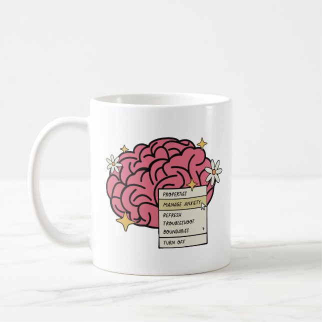 Gehirneigenschaften bewältigen Angst  Kaffeetasse (Links)