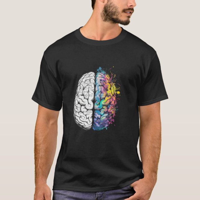 Gehirnhälfte Math Brain Spritzer Science anat T-Shirt (Vorderseite)