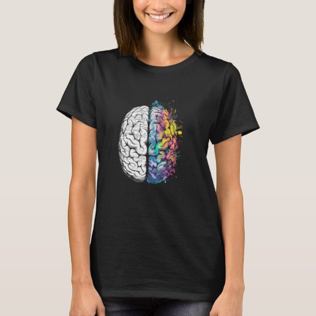 Gehirnhälfte Math Brain Spritzer Science anat T-Shirt (Vorderseite)