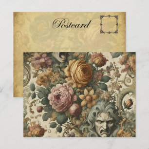 Gehirnnebel – Gothic Floral Feiertagspostkarte