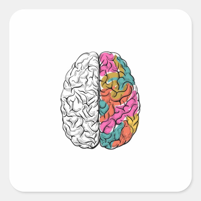 Gehirnpsychologie Quadratischer Aufkleber (Vorderseite)