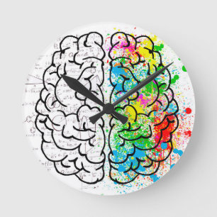 Gehirnpsychologie Runde Wanduhr
