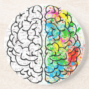 Gehirnpsychologie Sandstein Untersetzer