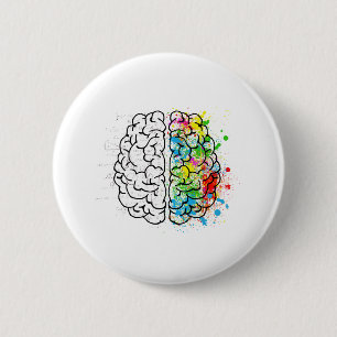 Gehirnpsychologie zeichnend Idee Button