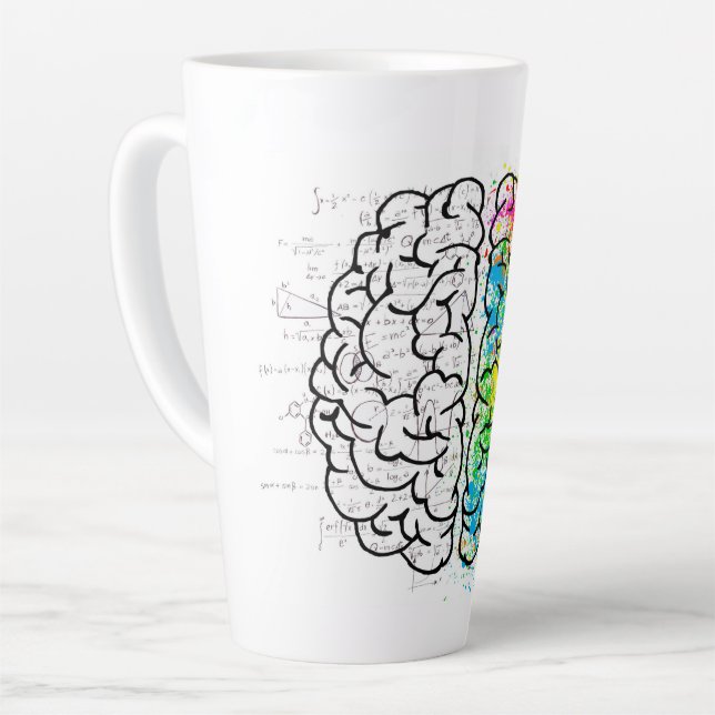 Gehirnpsychologie zeichnend Idee Milchtasse (Linke Ecke)