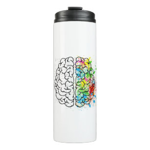 Gehirnpsychologie zeichnend Idee Thermosbecher