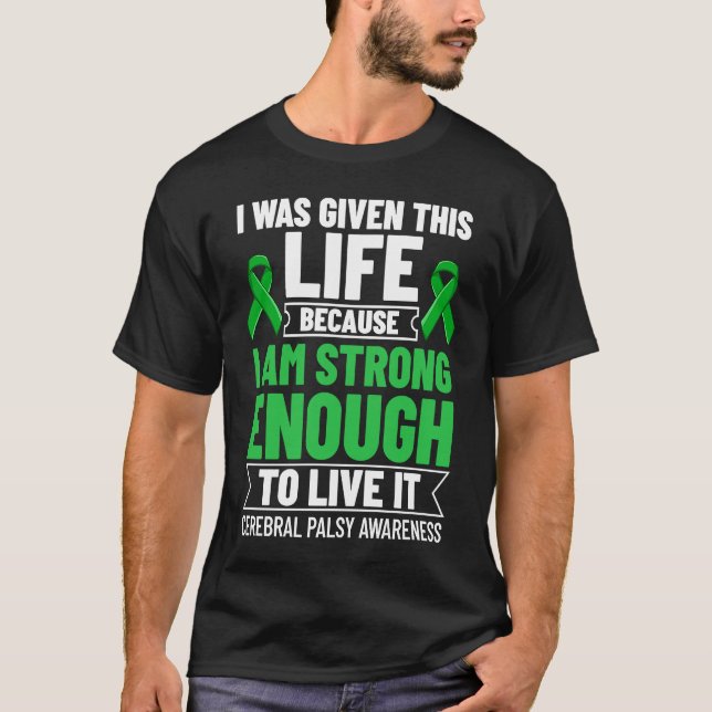 Gehirnschädigung von Cerebral Palsy Green Ribbon T-Shirt (Vorderseite)