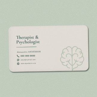 Gehirnsymbol - Therapeut & Psychologe Visitenkarte