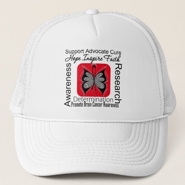 Gehirntumor-Schmetterling-Inspirationen Truckerkappe (Vorderseite)