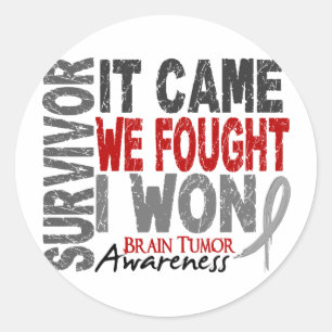 Gehirntumor-Überlebende Es kam, dass wir kämpften  Runder Aufkleber