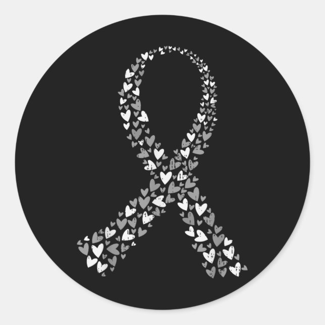 Gehirntumorbewusstsein Gehirntumor Gray Ribbon Män Runder Aufkleber (Vorderseite)