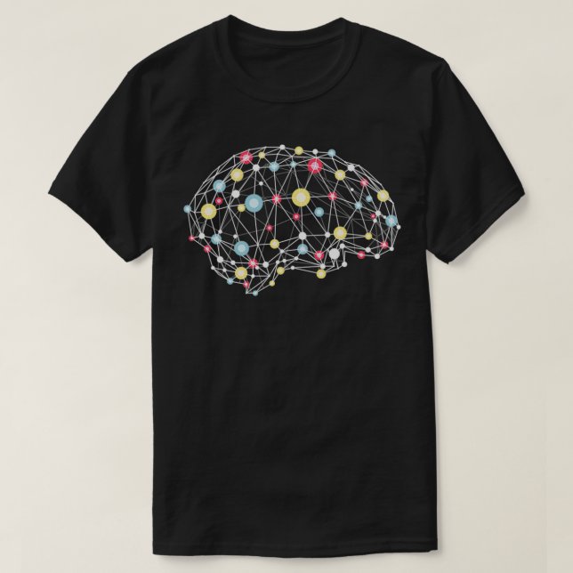 Gehirnverbindungen farbenfrohe Synapse-Verbindunge T-Shirt (Design vorne)