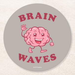Gehirnwellen Runder Pappuntersetzer