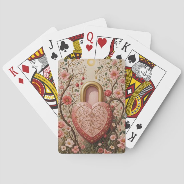 Gehobenes Herz Spielkarten (Rückseite)