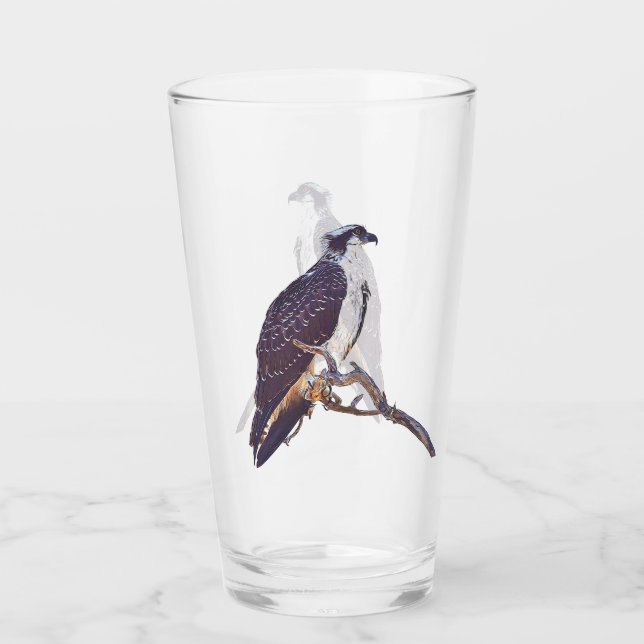 Gehockte Osprey-Glas-Trommel Glas (Vorderseite)
