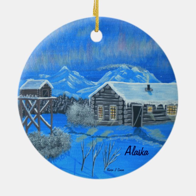 Gehöft Alaskas Bush Keramikornament (Hinten)