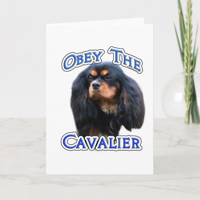 Gehorchen der Cavalier Feiertagskarte (Vorderseite)