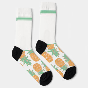 Gehörlos Wild Weiß Grün mit Ananas Socken