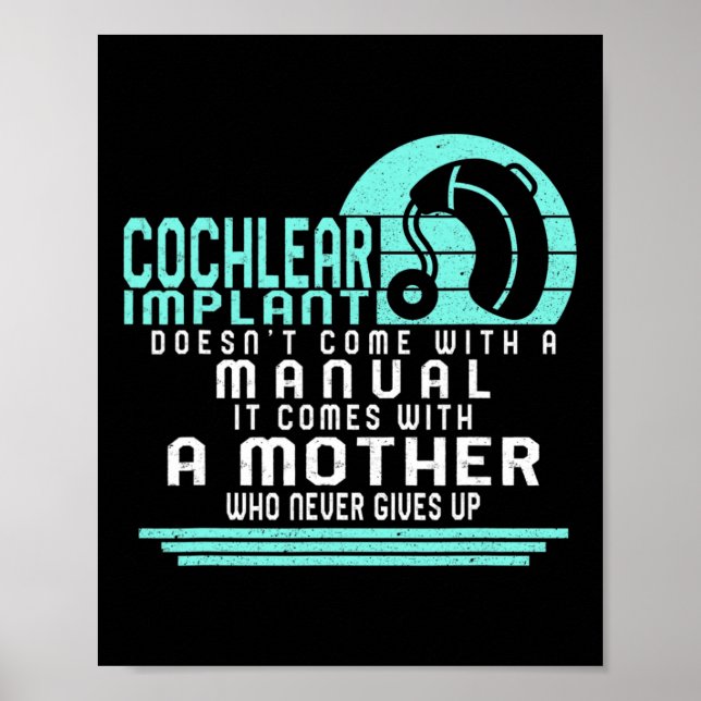 Gehörlose Bewusstsein Mutter Cochlear Implant ASL Poster (Vorne)