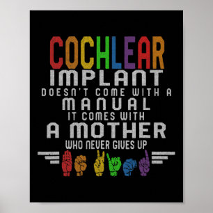 Gehörlose Bewusstsein Mutter Cochlear Implant ASL Poster