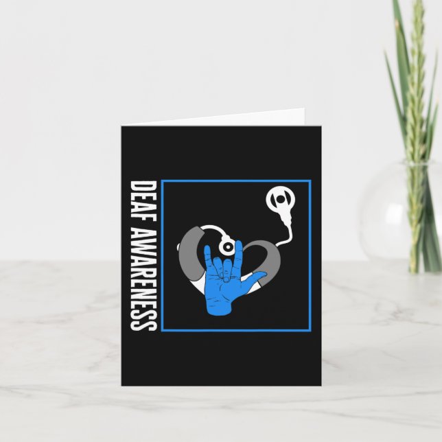 Gehörlose Bewusstsein Tod Cochlear Implant ASL H Karte (Vorderseite)