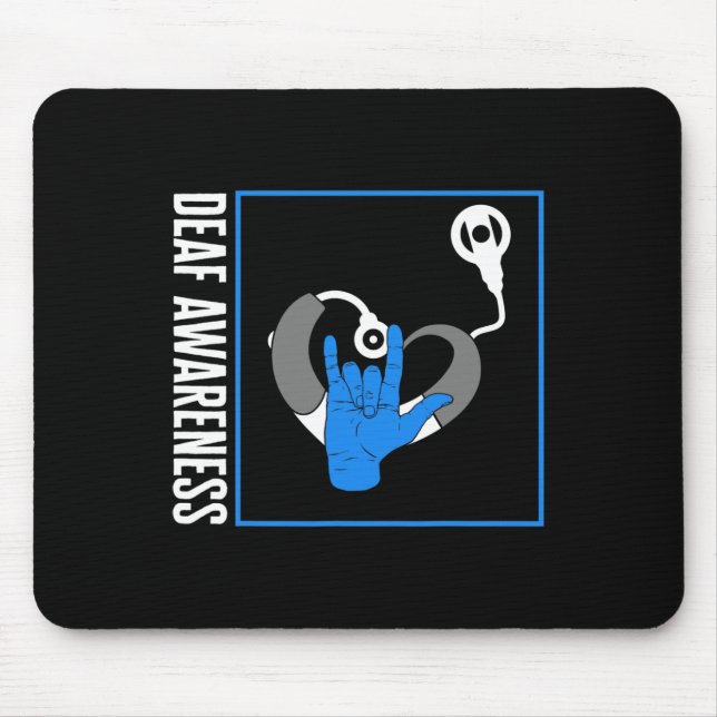 Gehörlose Bewusstsein Tod Cochlear Implant ASL H Mousepad (Vorne)
