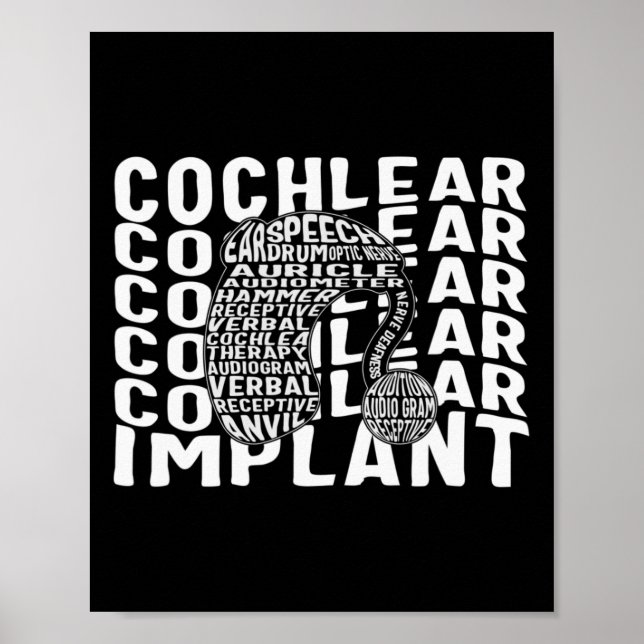 Gehörlose Bewusstsein Tod Cochlear Implant ASL H Poster (Vorne)