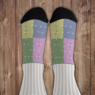 Gehörlose Streifen mit vier Apfelfeldern Socken