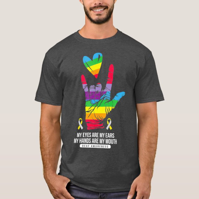 Gehörloses Bewusstsein Hand Gehörlosigkeit Hörverl T-Shirt (Vorderseite)