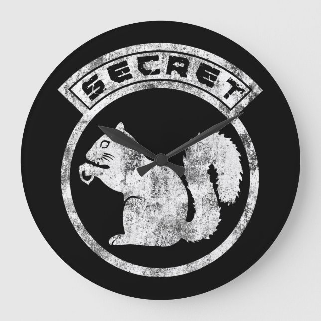 Gehörloses Eichhörnchen - beschädigt - Typ 2 Große Wanduhr (Vorderseite)