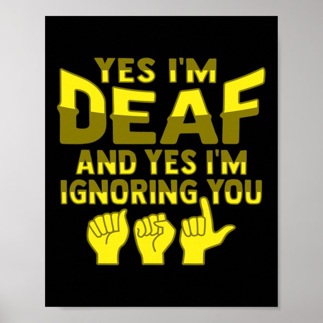 Gehörloses Gehör der Hand Gesture - Bewusstsein fü Poster (Vorne)