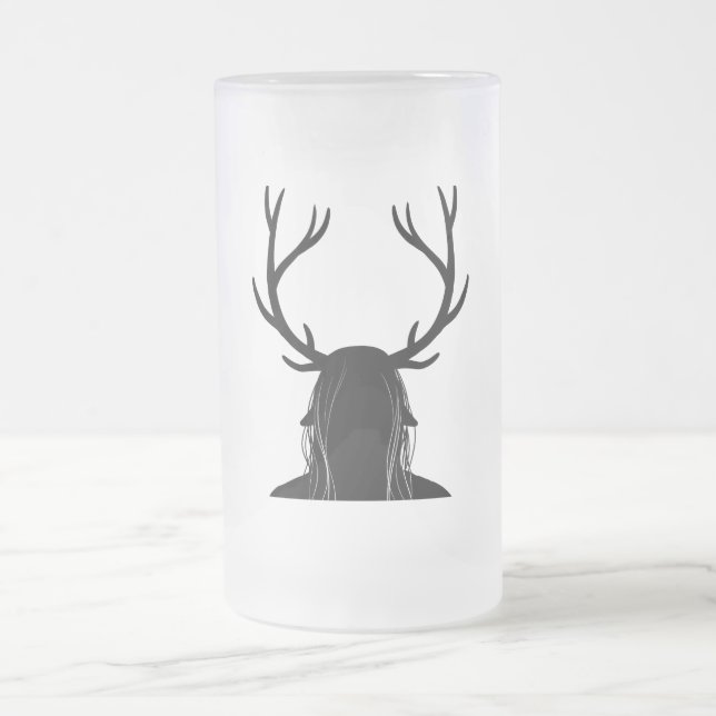 Gehörnter Gott Mattglas Bierglas (Mittel)